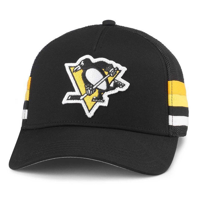 Mens American Needle Pittsburgh Penguins HotFoot Stripes Trucker Adjustable Hat Product Image