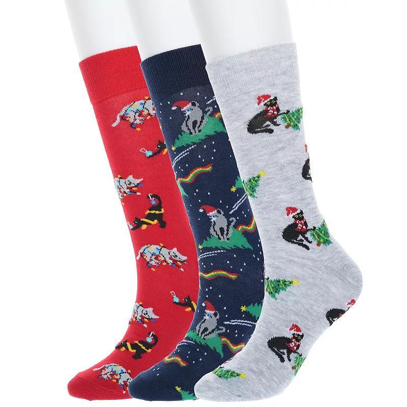 Mens 3-Pack Holiday Crew Socks Product Image