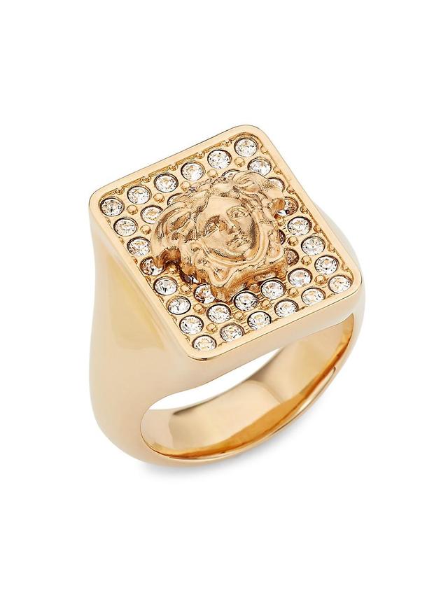 Womens Goldtone & Crystal Medusa-Head Ring Product Image