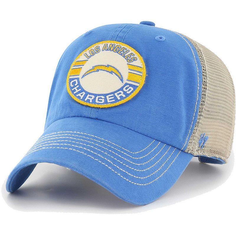 Mens 47 Powder Blue/Natural Los Angeles Chargers Notch Trucker Clean Up Adjustable Hat Product Image