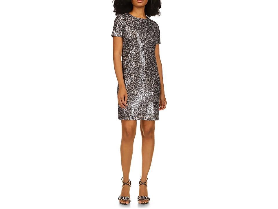 MICHAEL Michael Kors Sequin T-Shirt Mini Dress (Malachite) Women's Clothing Product Image