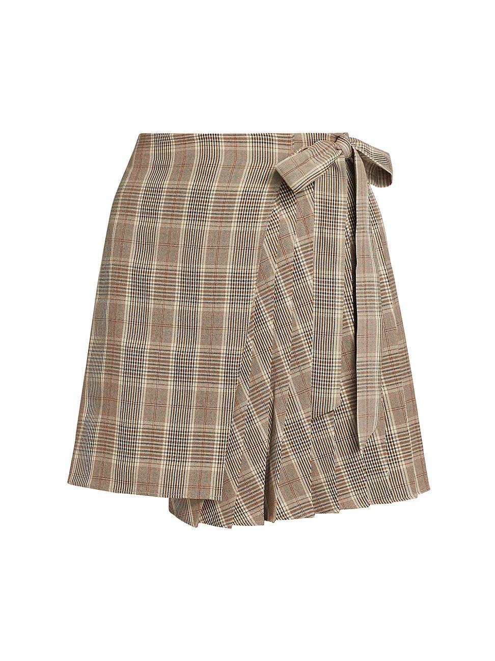 Womens Plaid Wrap Miniskirt Product Image