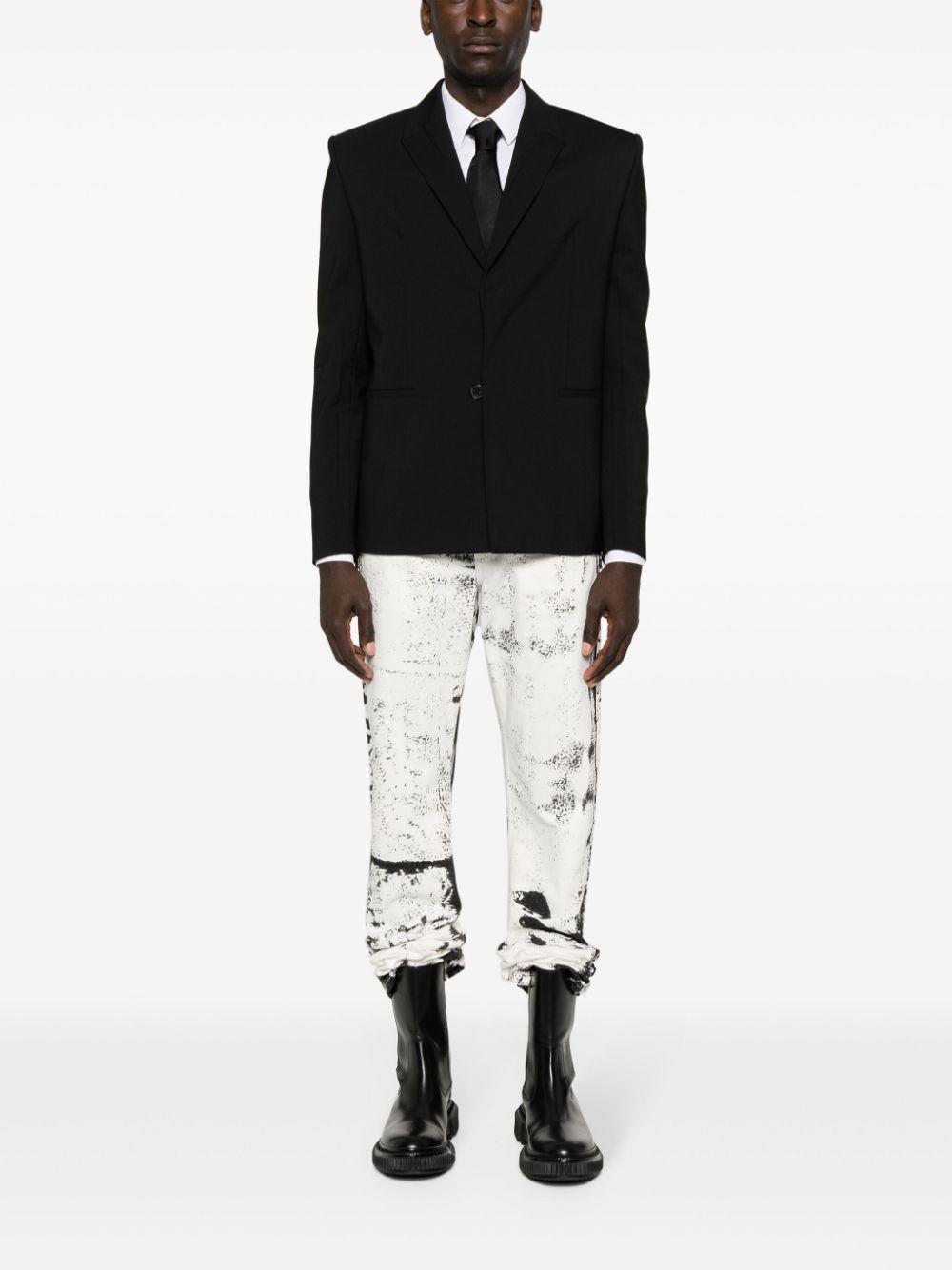 Abstract-print Straight-leg Jeans In White Product Image