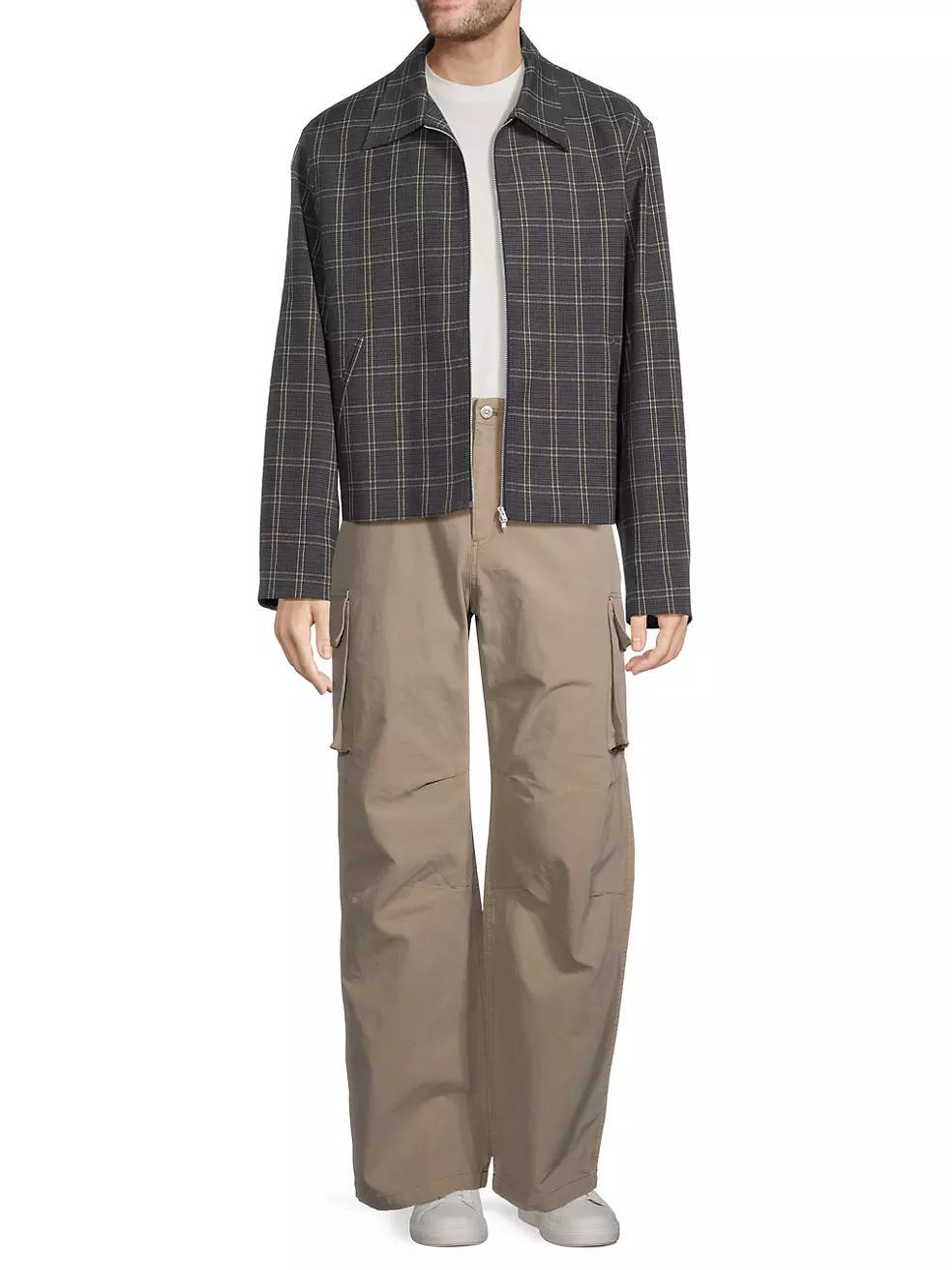 Plaid Zip-Front Jacket Product Image