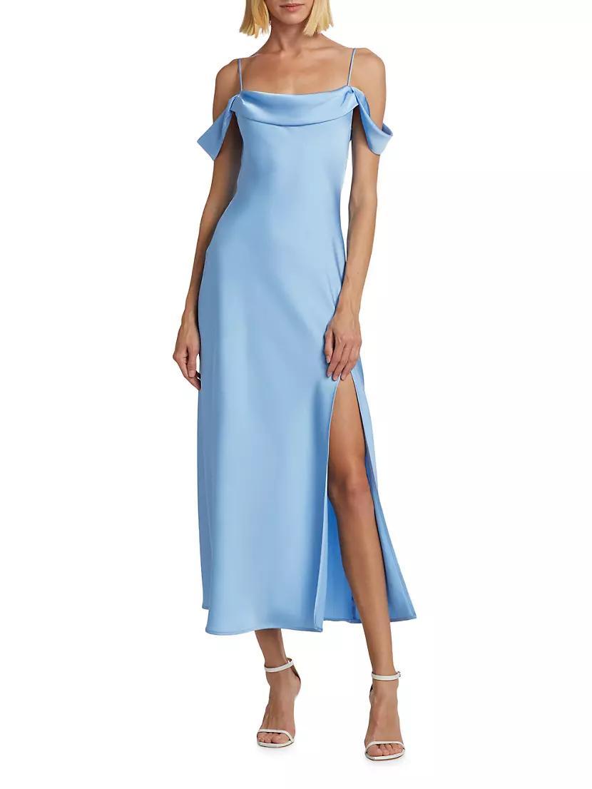 Kitura Satin Sleeveless Midi-Dress Product Image