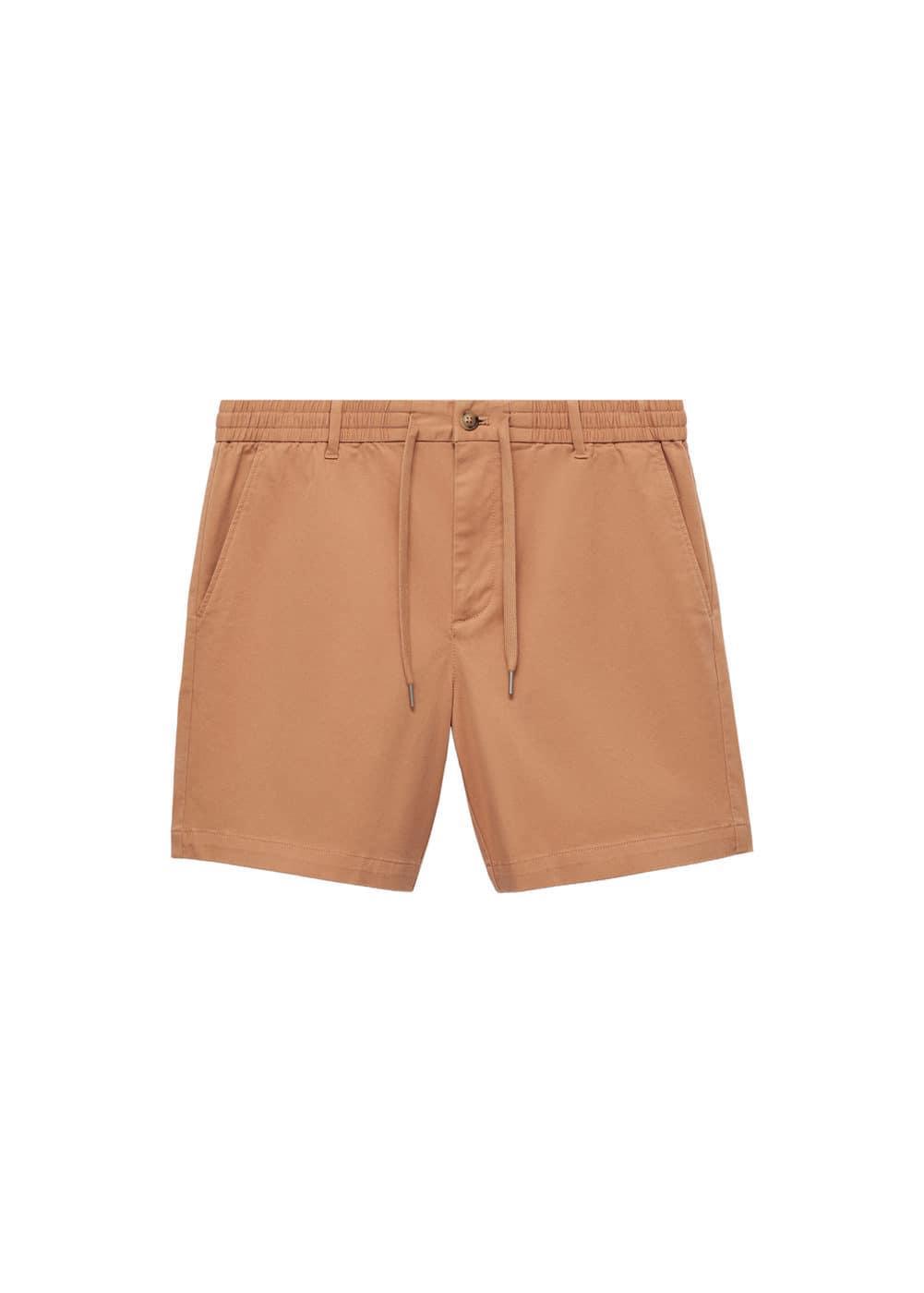 Mango Mens Drawstring Detail Cotton Shorts Product Image