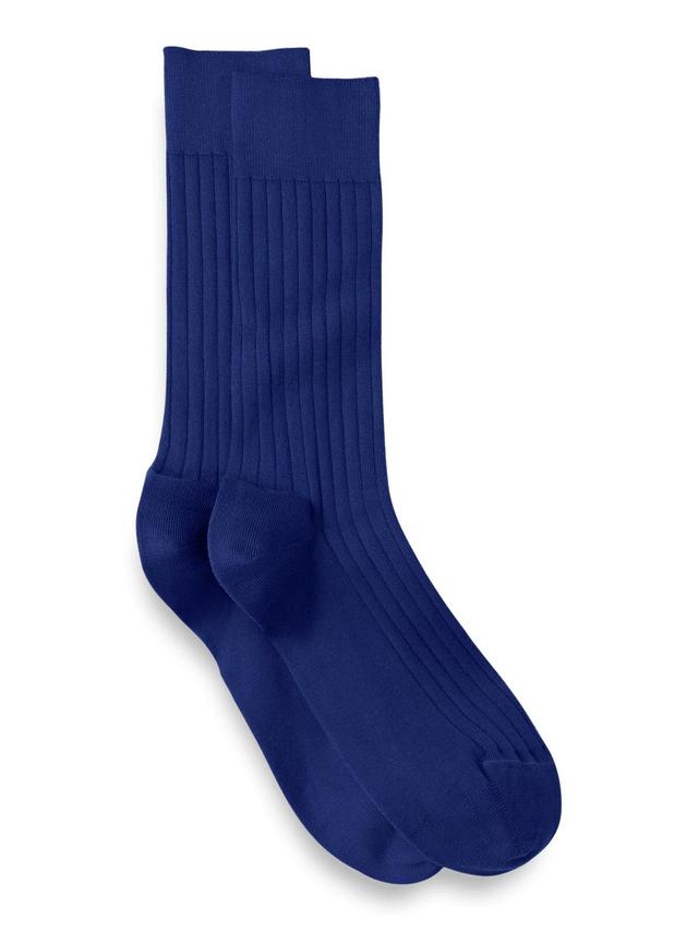 Solid Cotton Blend Sock - Blue/red Product Image