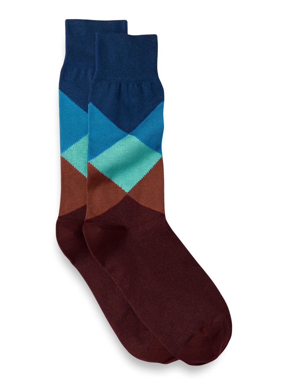 Argyle Cotton Blend Sock - Multi Product Image