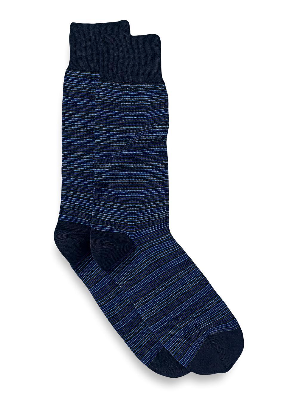 Stripe Cotton Blend Sock - Navy Multi Product Image