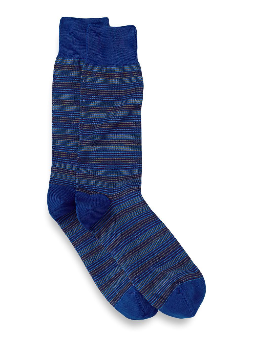 Stripe Cotton Blend Sock - Blue Multi Product Image