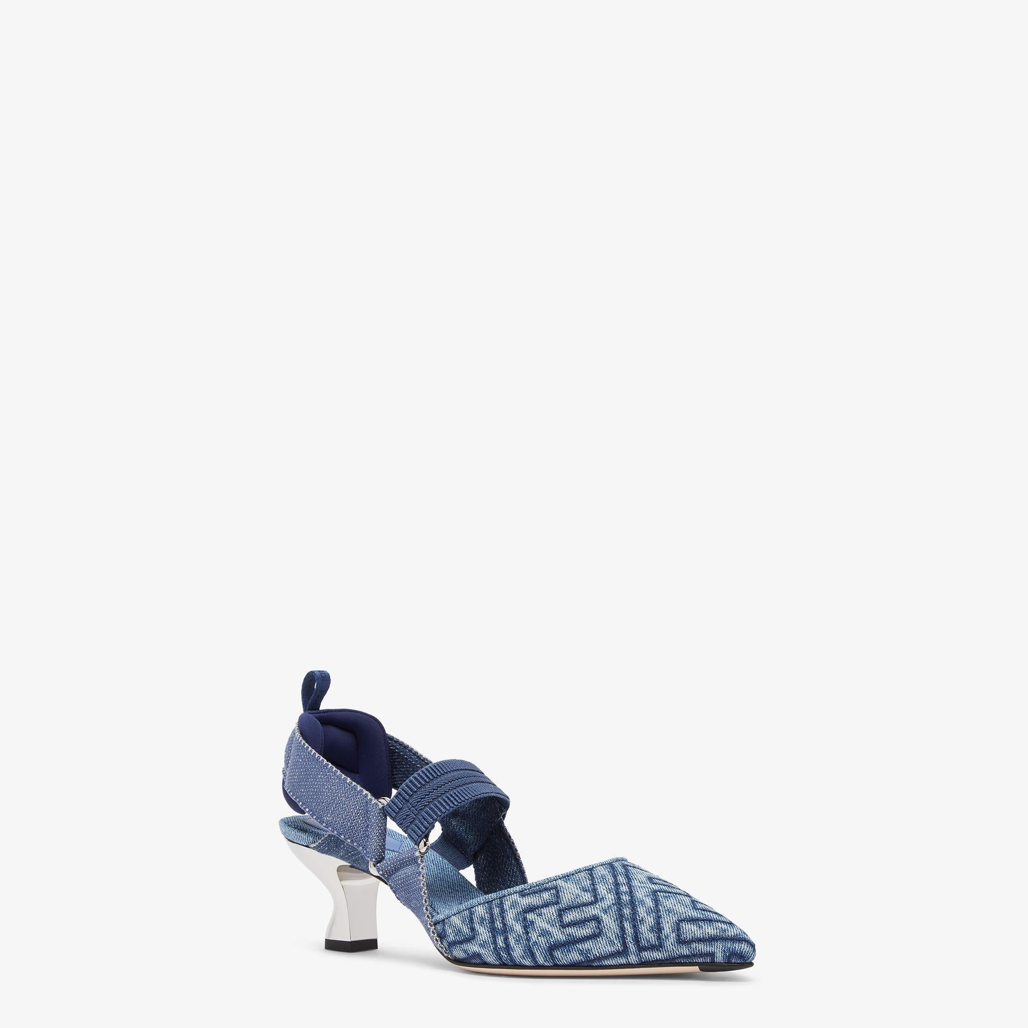 ColibrìBlue denim medium-heeled slingbacks Product Image