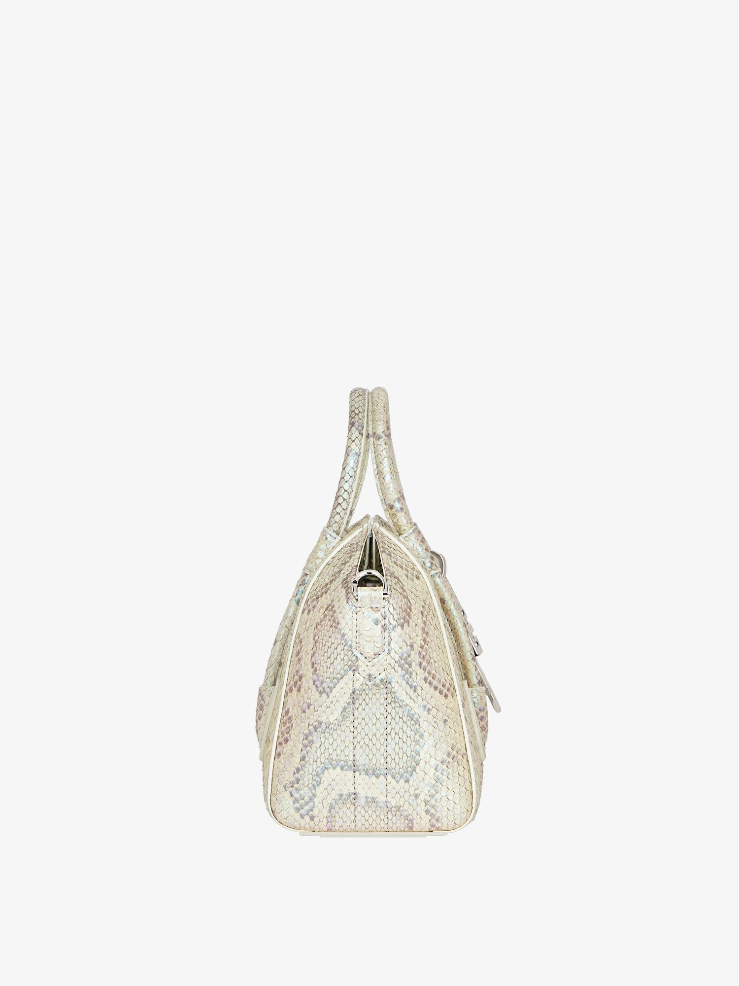 Mini Antigona Lock bag in python with pearl effect Product Image