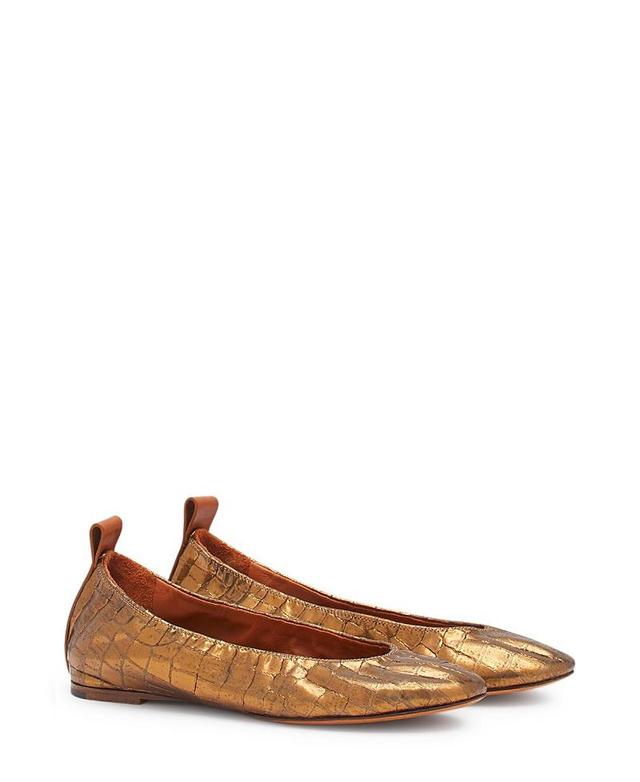 Lanvin Womens The Ballerina In Crocodile-Effect Leather Product Image