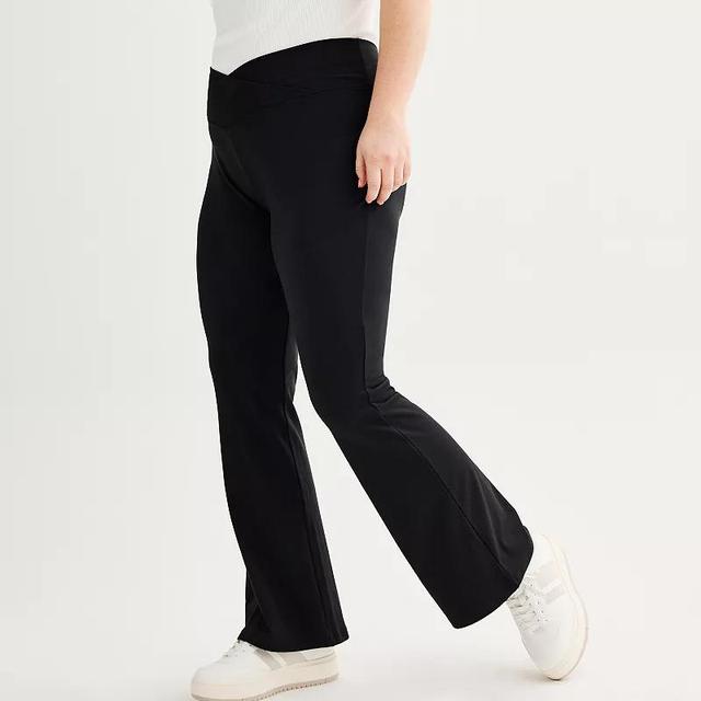 Juniors Plus Size SO Sporty Crossover Flare Leggings, Womens Product Image