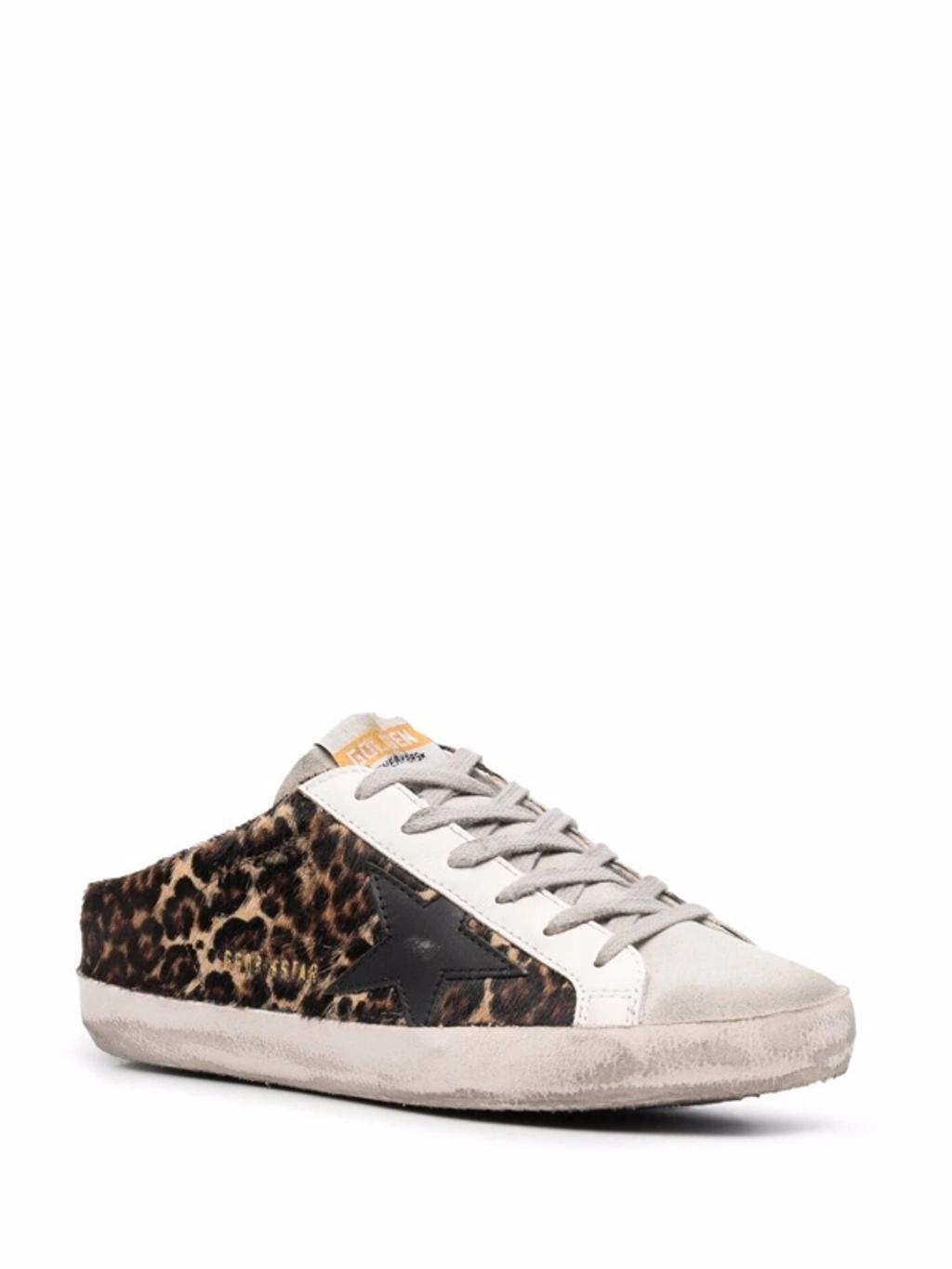 GOLDEN GOOSE Superstar Sabot Leopard Mules In Beige_brown_leo_ice_black Product Image