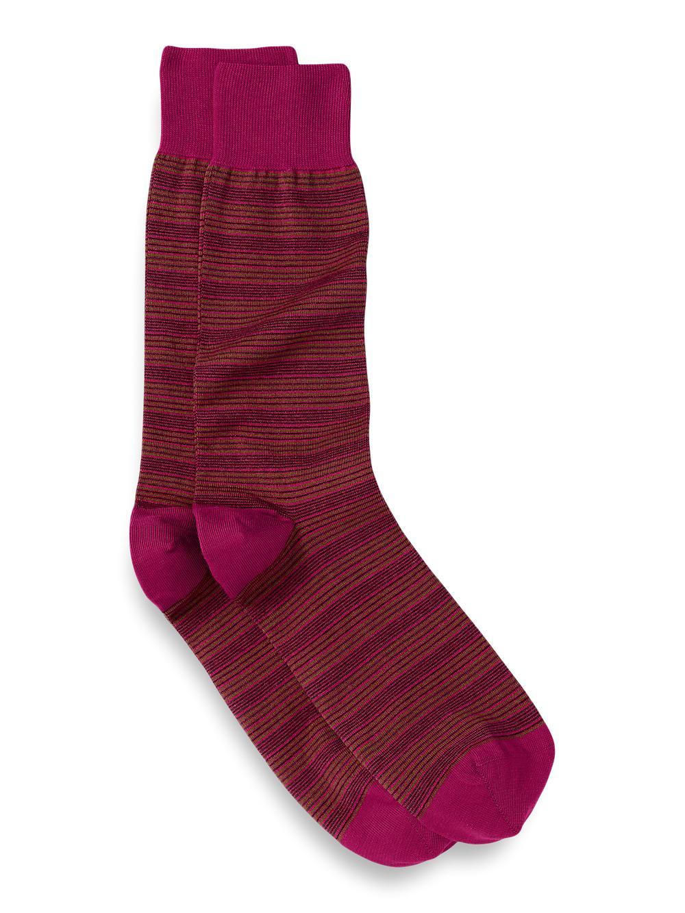 Stripe Cotton Blend Sock - Berry Multi Product Image