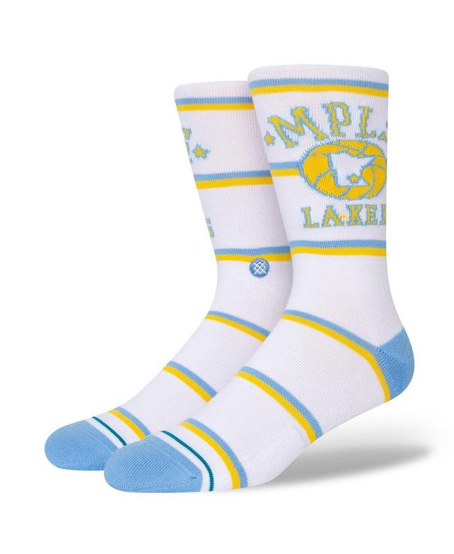 Mens Stance Los Angeles Lakers Hardwood Classics Stripes Crew Socks Product Image