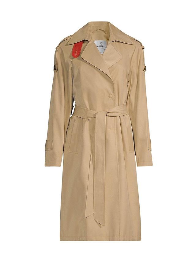 Womens Cotton-Blend Belted Trench Coat Product Image