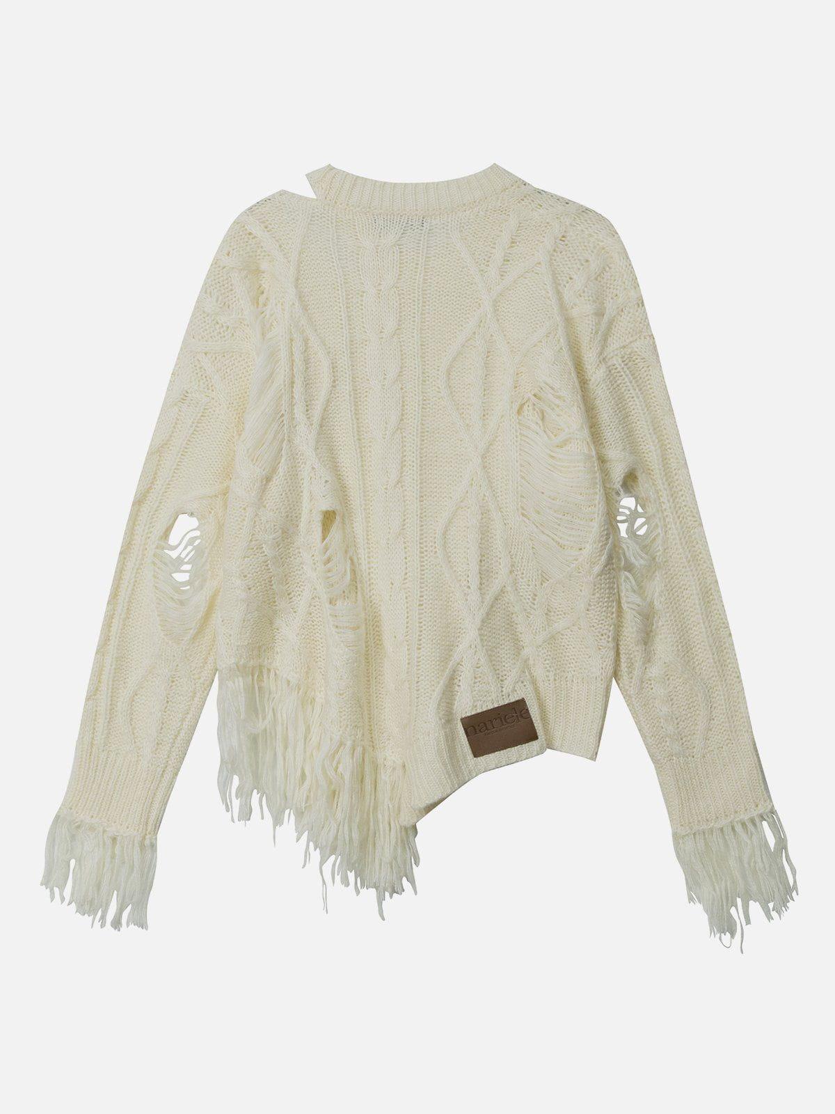 Distressed Fringe Sweater Female Product Image