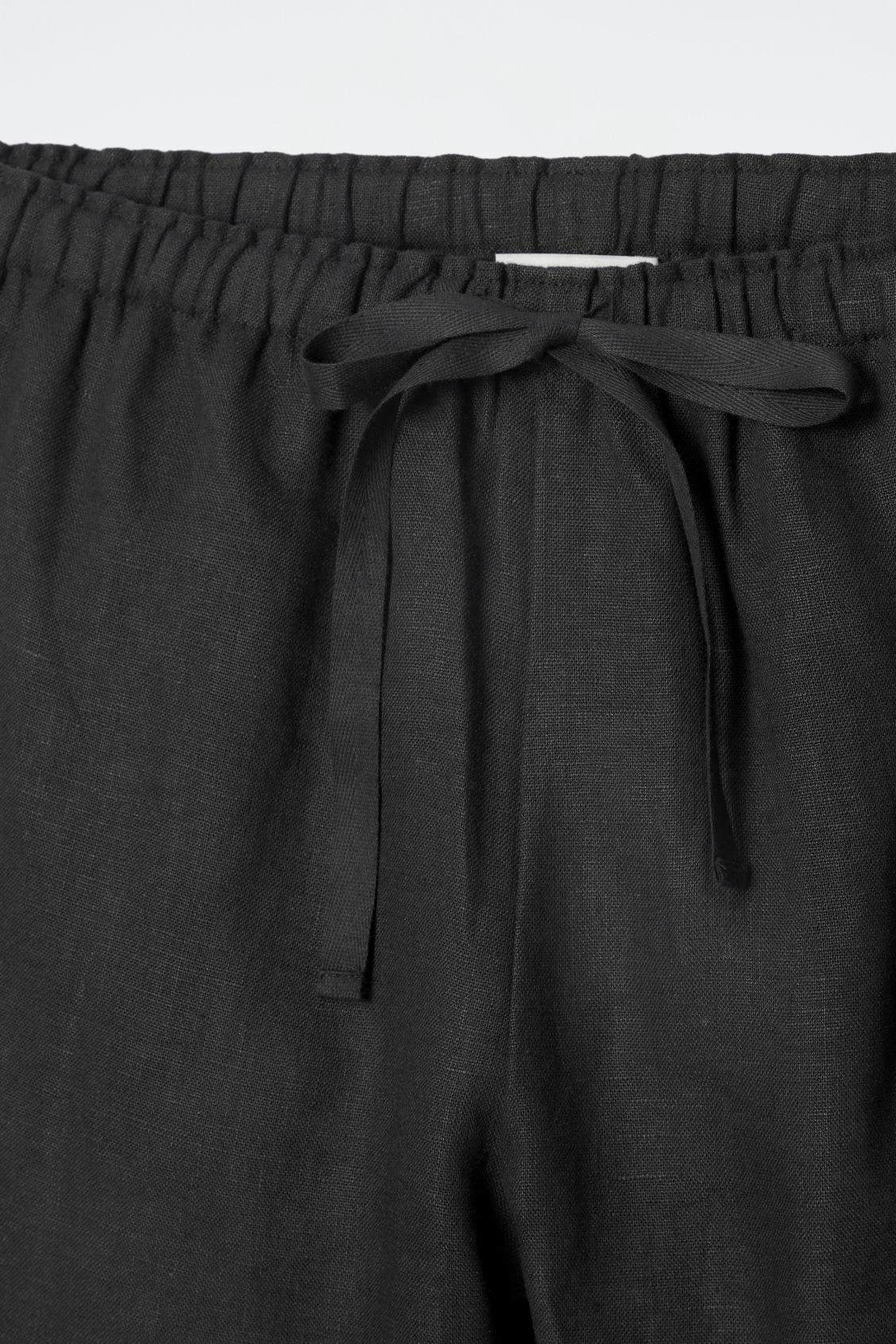 DRAWSTRING LINEN TROUSERS Product Image