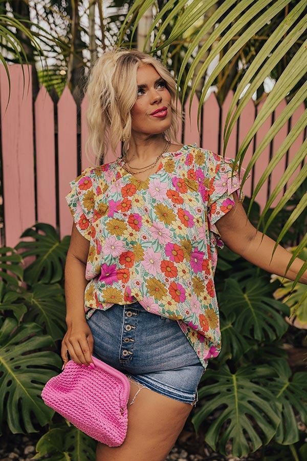 Floral Galore Shift Top In Violet Curves Product Image