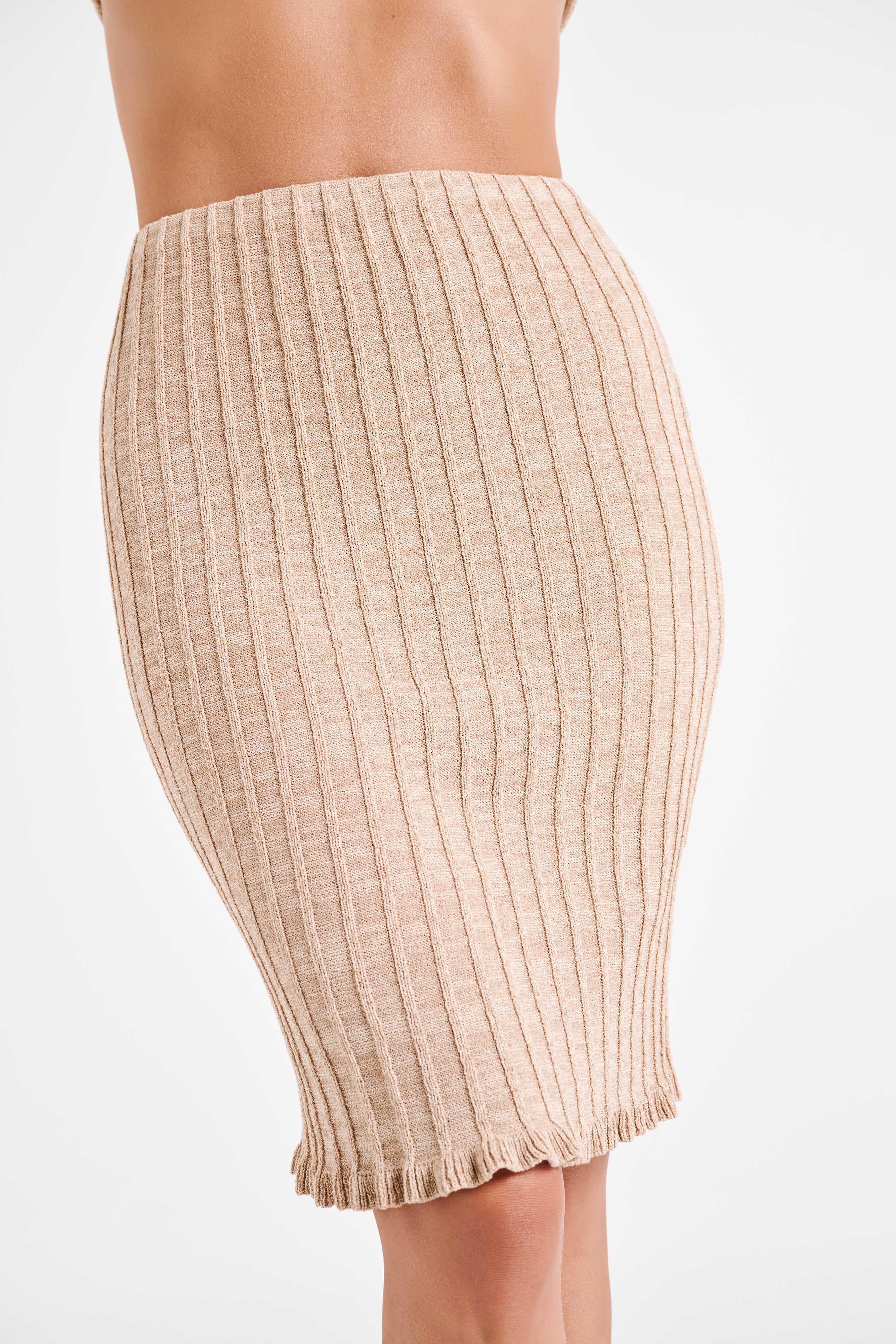 Silvia Knit Midi Skirt - Wheat Product Image