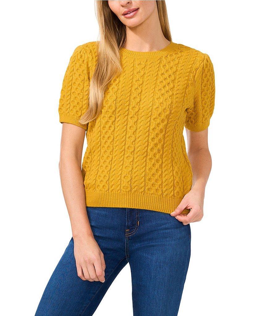 CeCe Crew Neck Short Sleeve Sweater Product Image