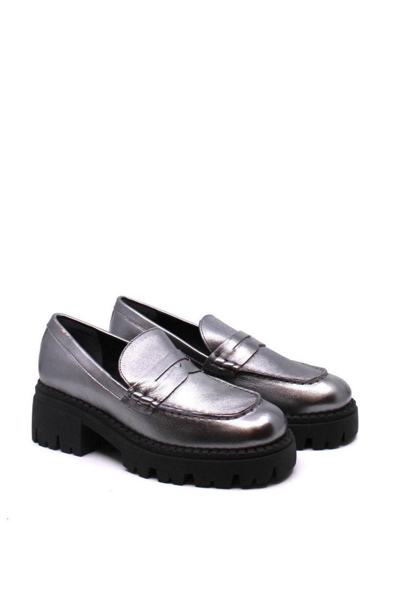 Free People Lyra Lug Sole Loafer Pewter Product Image