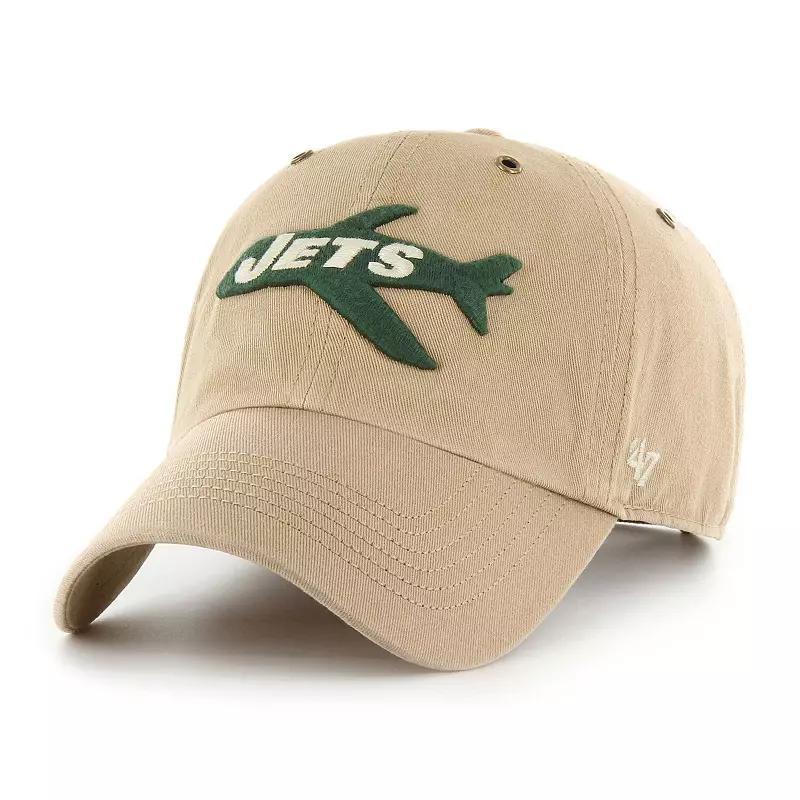 Mens 47 Brand Khaki New York Jets Overton Clean Up Adjustable Hat Product Image