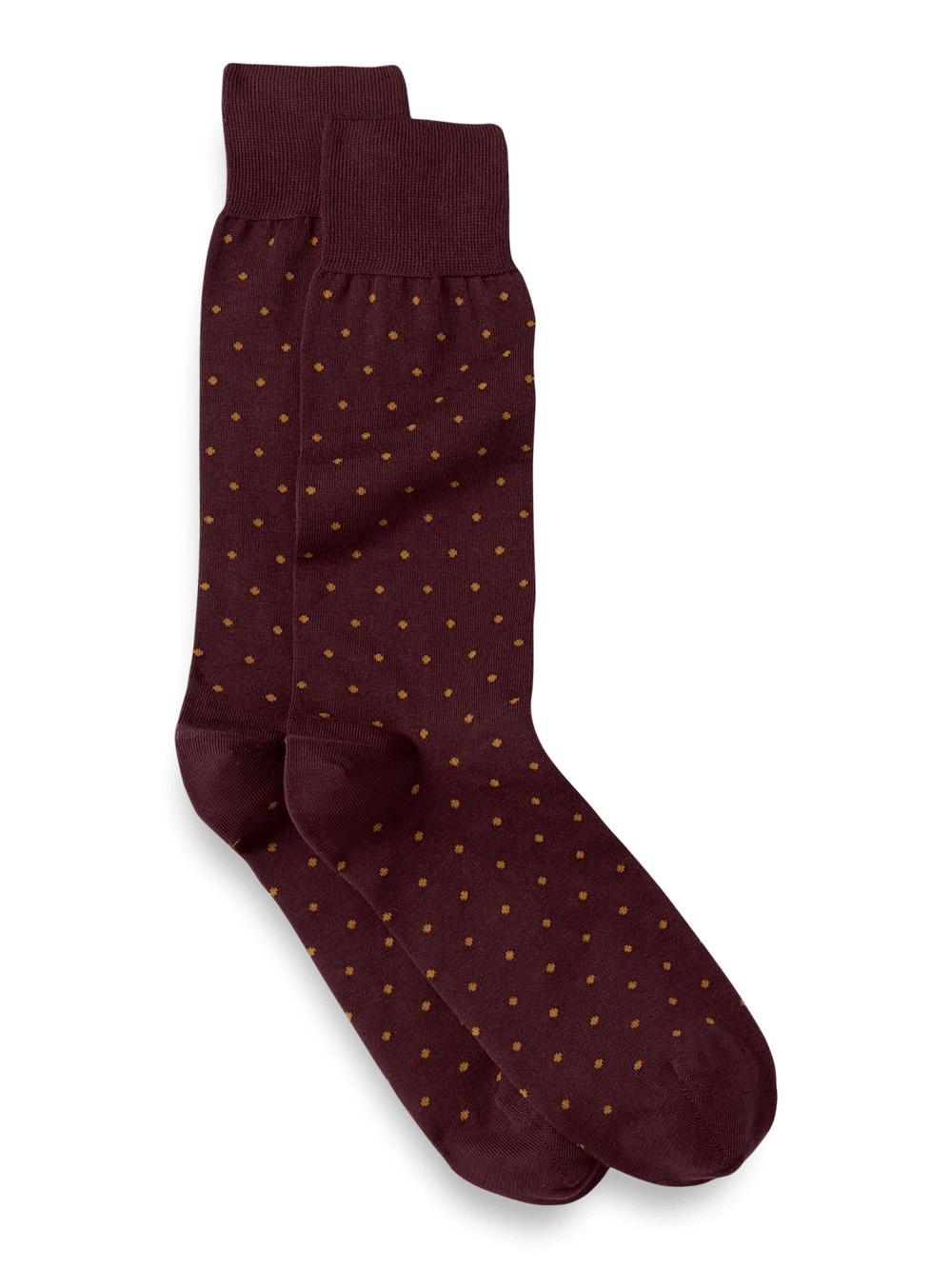 Dot Cotton Blend Sock - Burgundy Multi Product Image