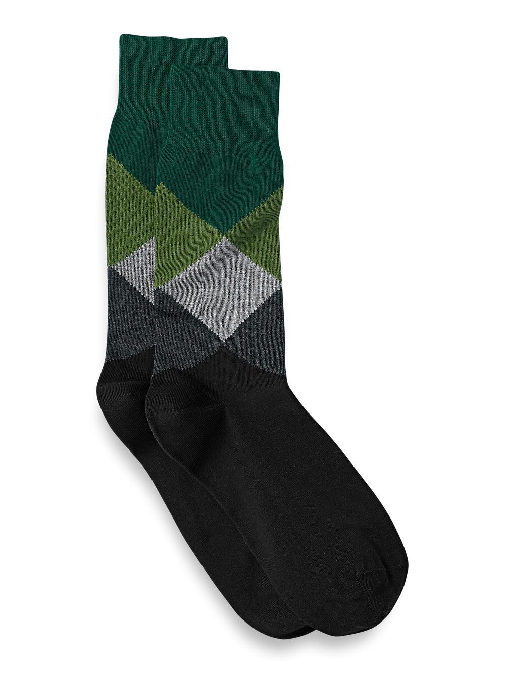 Argyle Cotton Blend Socks - Multi Product Image