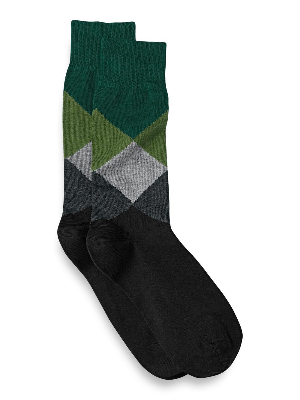 Argyle Cotton Blend Socks - Multi Product Image