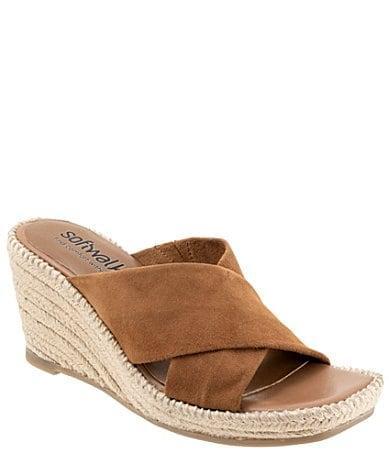 SoftWalk Hastings Suede Espadrille Wedge Slides Product Image