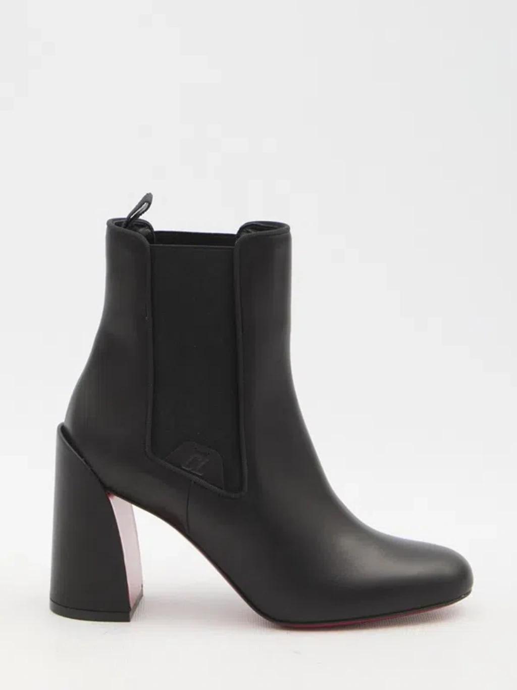 CHRISTIAN LOUBOUTIN Turelastic 85 Black Leather Boots Product Image