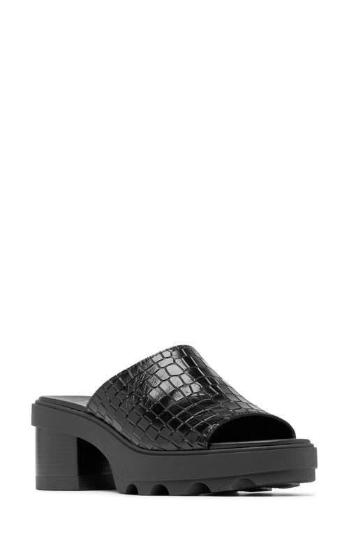 SOREL Joanie Heel Slide Black) Women's Shoes Product Image