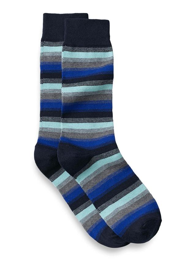 Stripe Cotton Blend Socks - Blue Multi Product Image