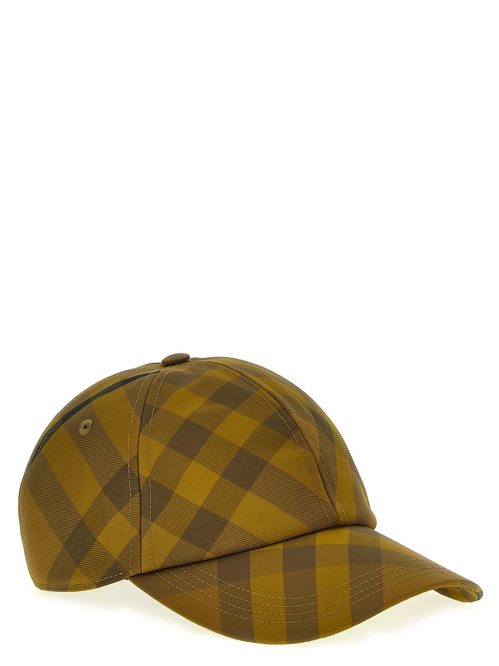 Check Printed Baseball Cap In Yellow Product Image