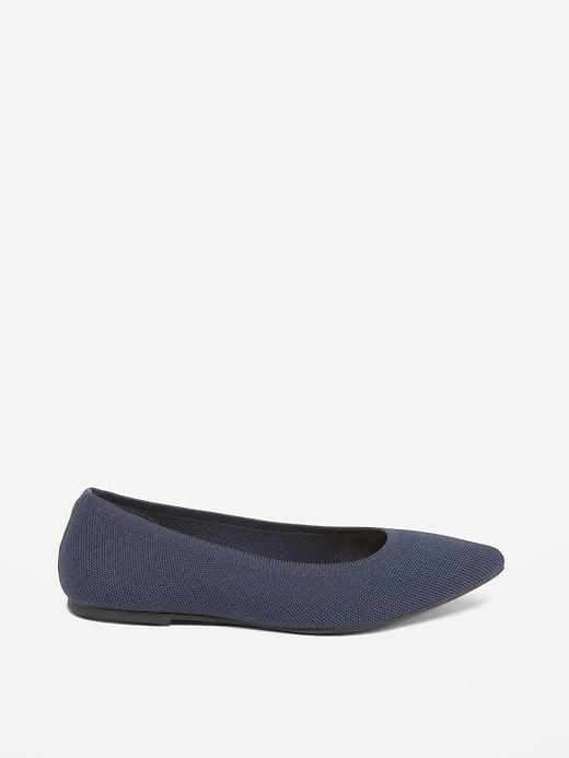 Soft-Knit Pointed-Toe Ballet Flats Product Image