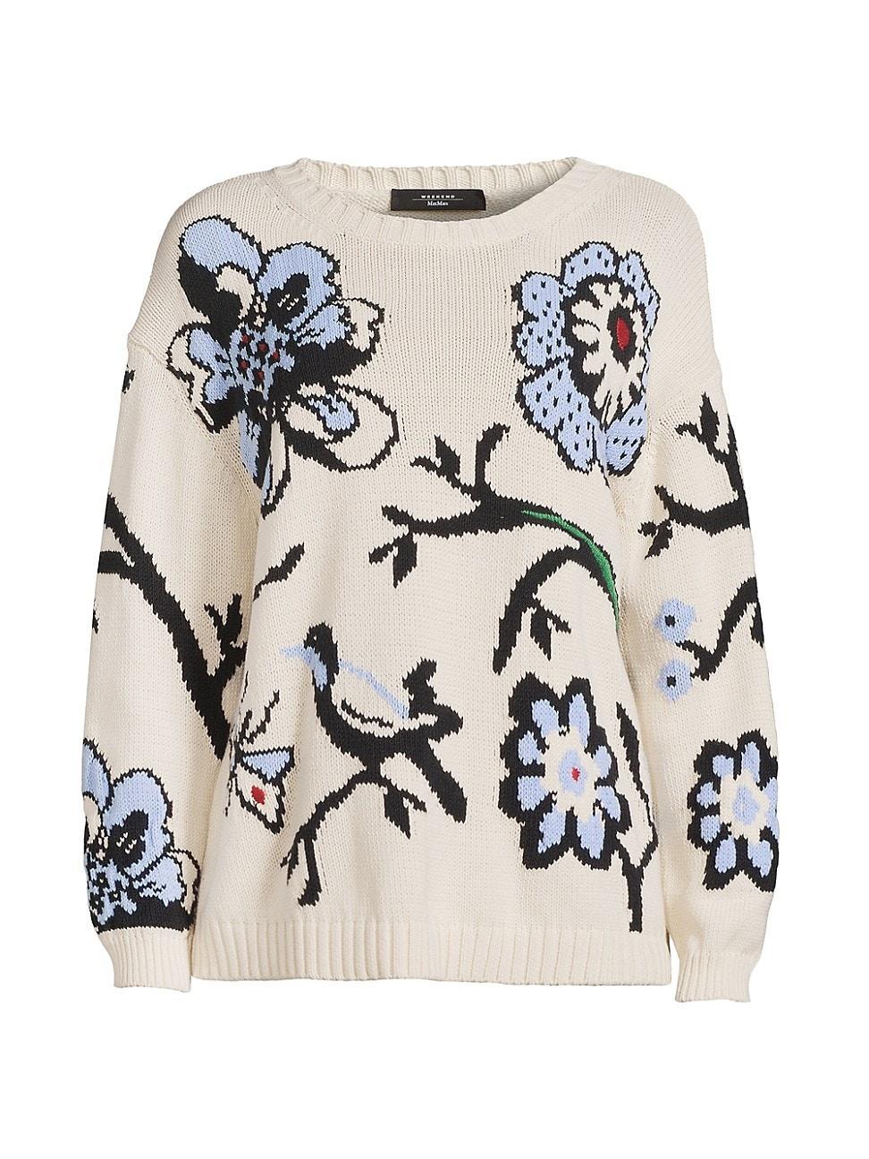 Womens Dolmen Floral Intarsia Sweater Product Image