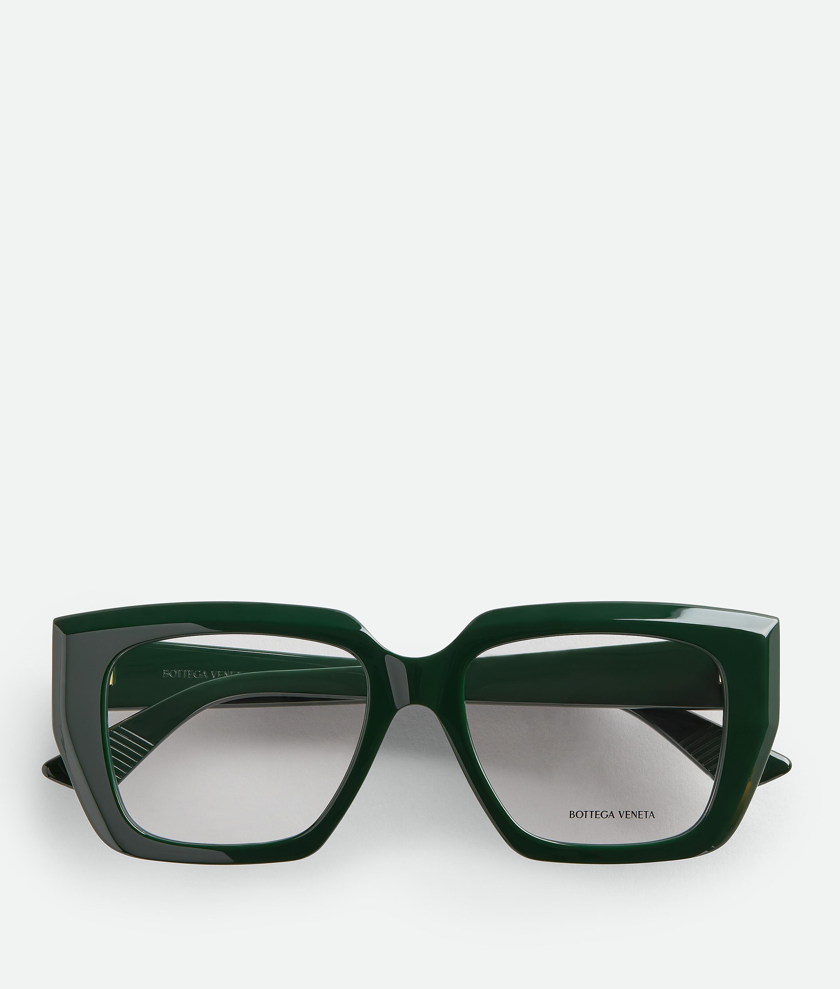 Women's Classic Acetate Square Eyeglasses in Green/transparent Product Image