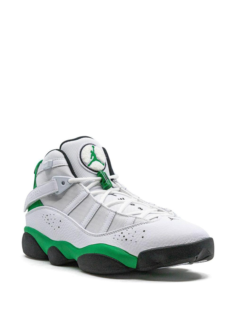 Jordan Boys Jordan 6 Rings - Boys Grade School Basketball Shoes Lucky Green/Black/White Product Image