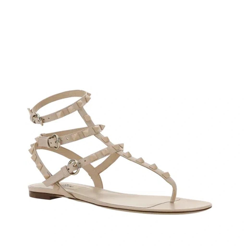 Rockstud Flip Flop Sandals In Cream Product Image