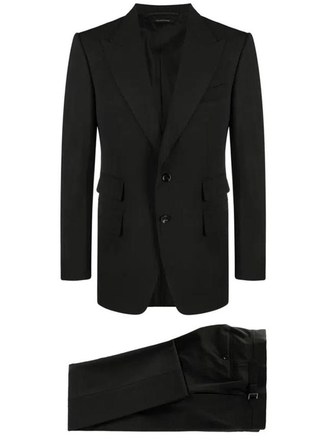 Men's Single Breasted Straight Leg Suit In Black Product Image