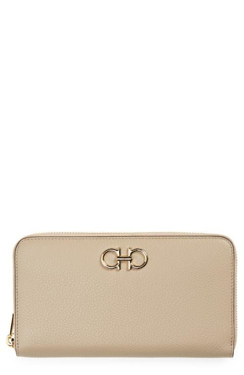 Womens Gancini Leather E/W Zip-Around Wallet Product Image