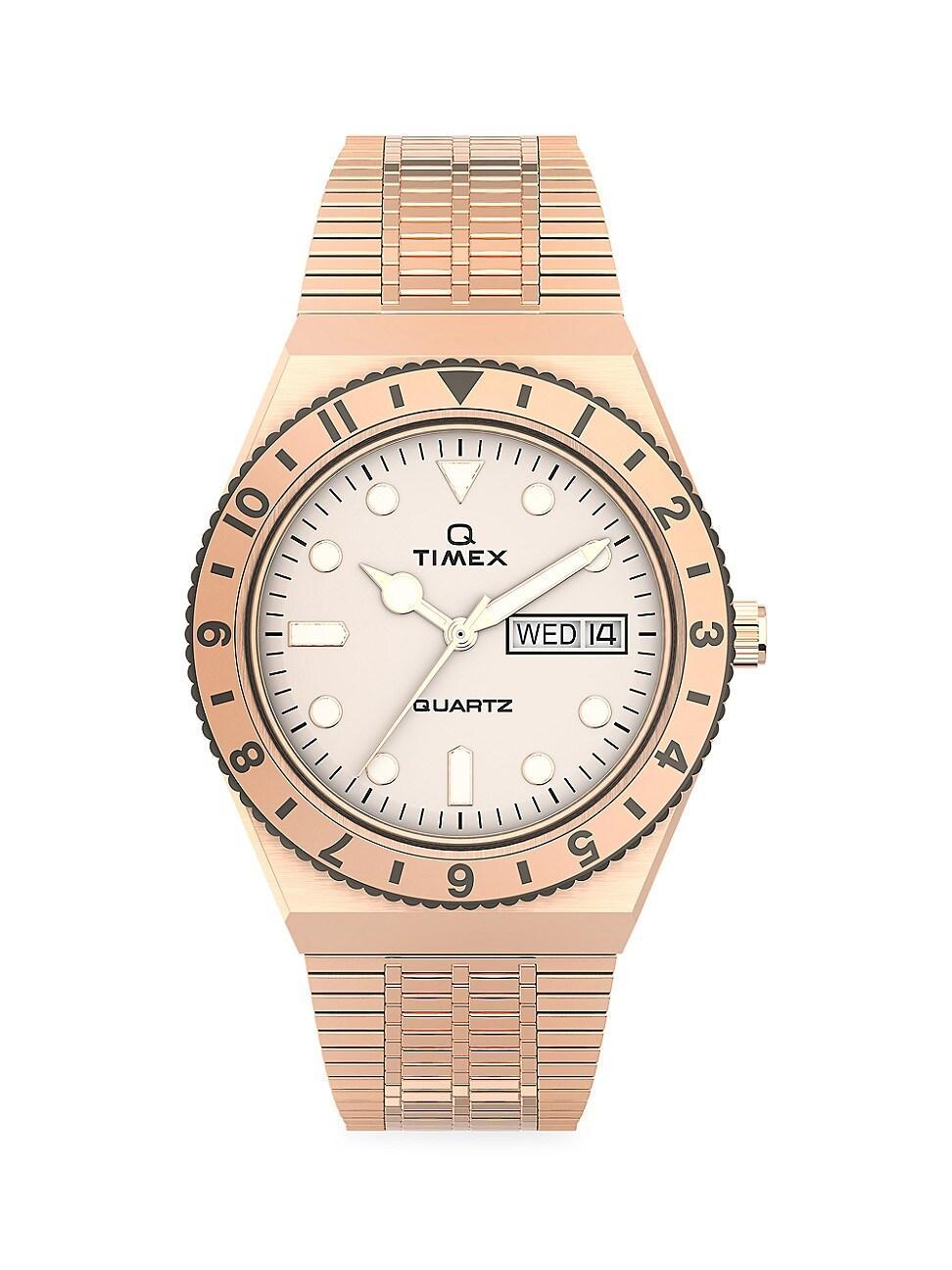 Mens Q Timex Rose Goldtone Stainless Steel Bracelet Watch Product Image