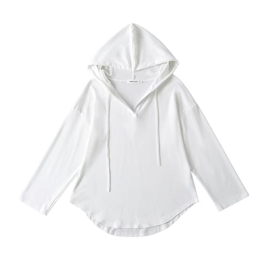 Scoop Hem Plain Hoodie Product Image