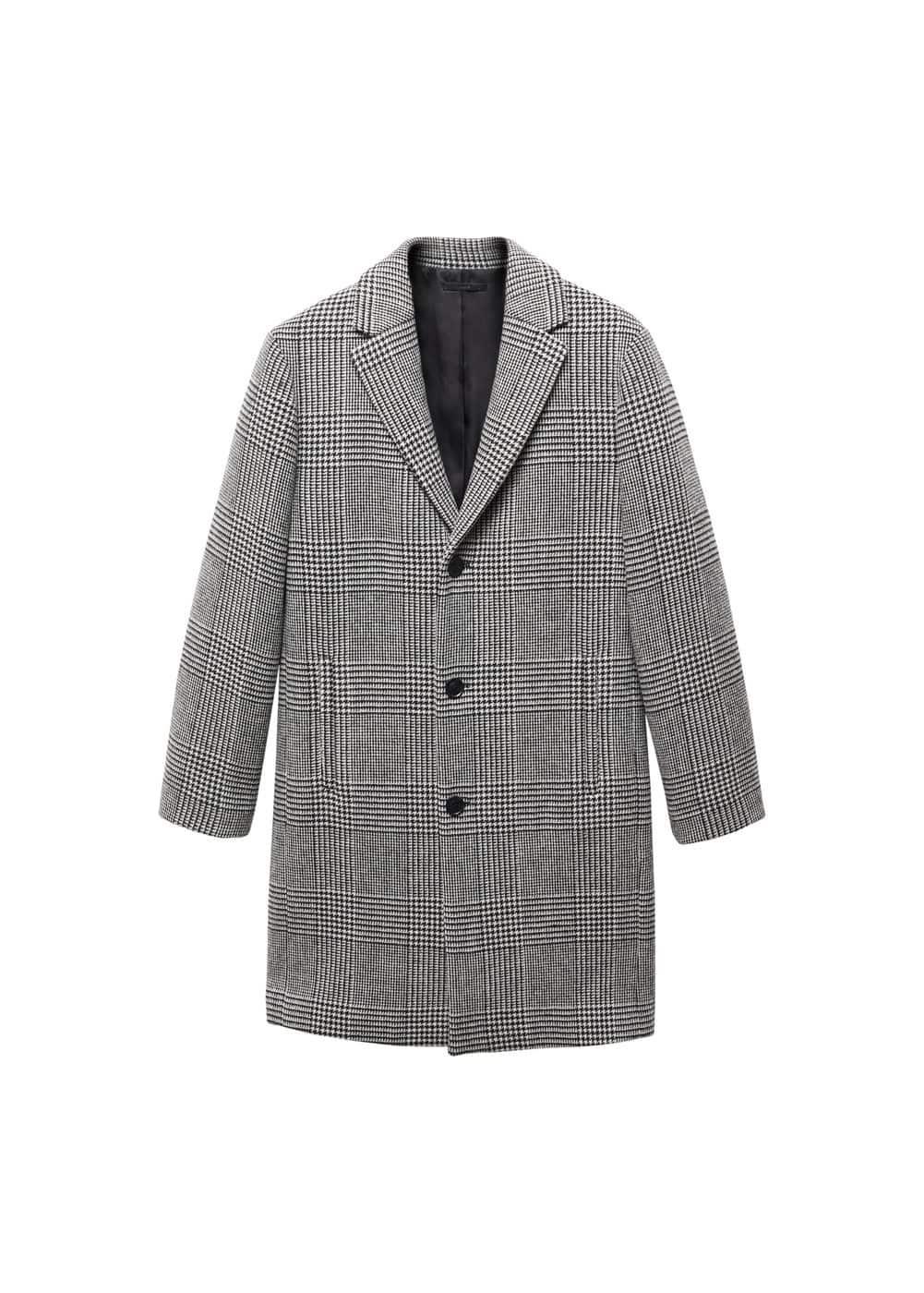 MANGO MAN - Prince of Wales checked wool coat blackMen Product Image