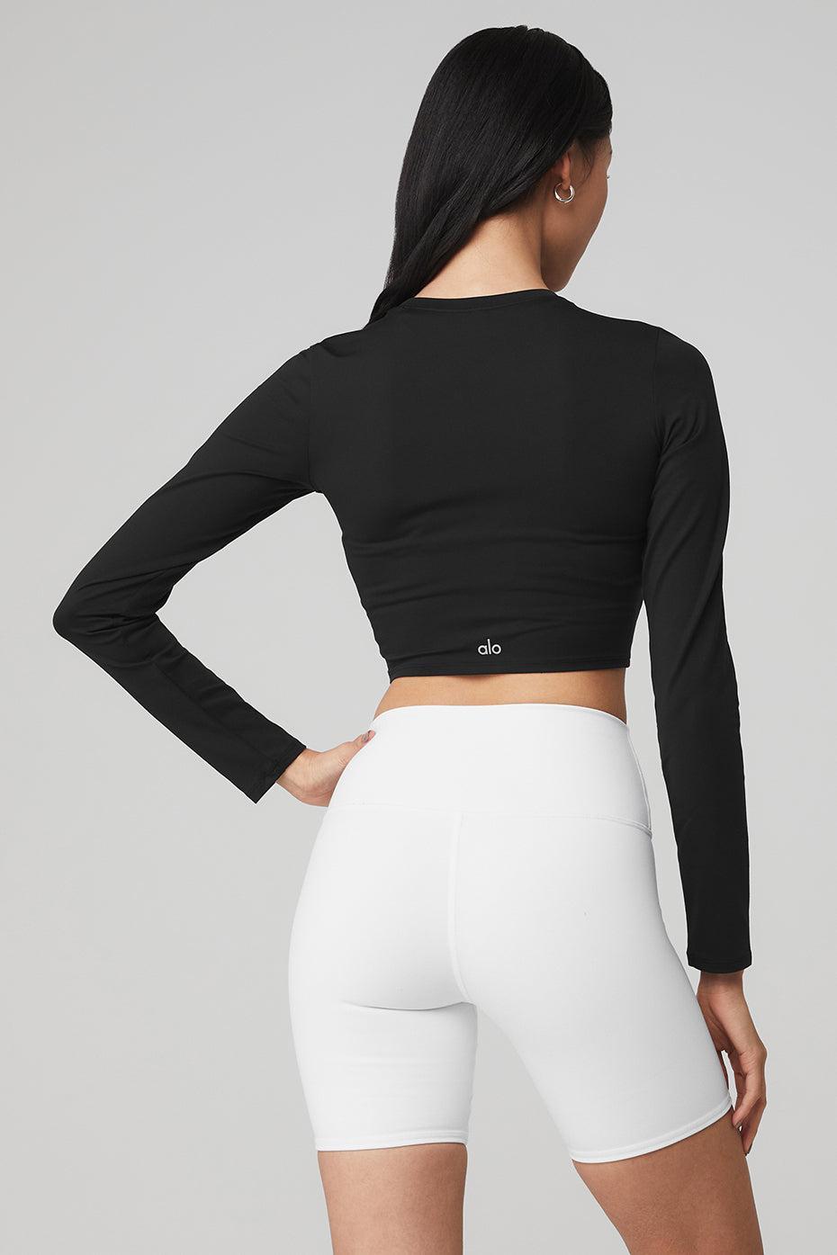 Alosoft Crop Finesse Long Sleeve - Black Female Product Image