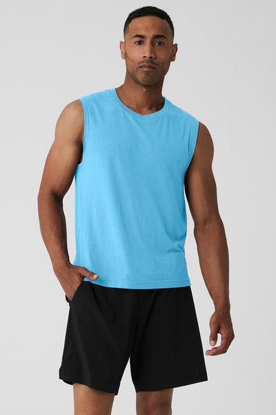 The Triumph Muscle Tank - Azure Blue Male Product Image