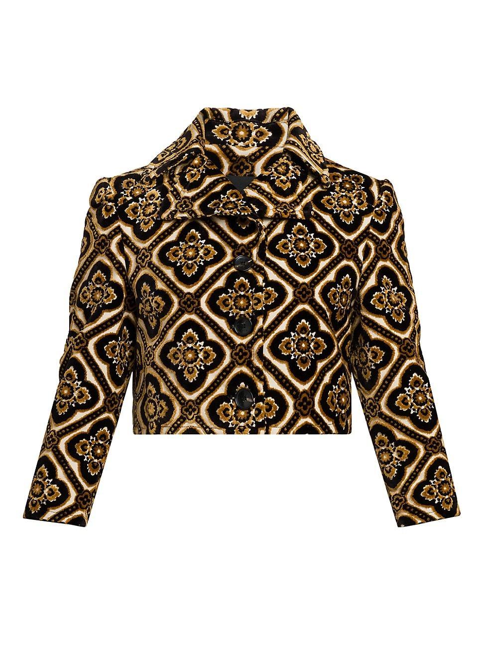 Womens Tapestry Cropped Jacket Product Image